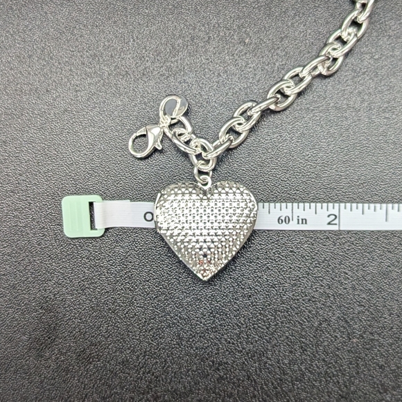 Sterling Silver Heart Locket Charm Bracelet Adjustable 925 Picture - Picture 4 of 6